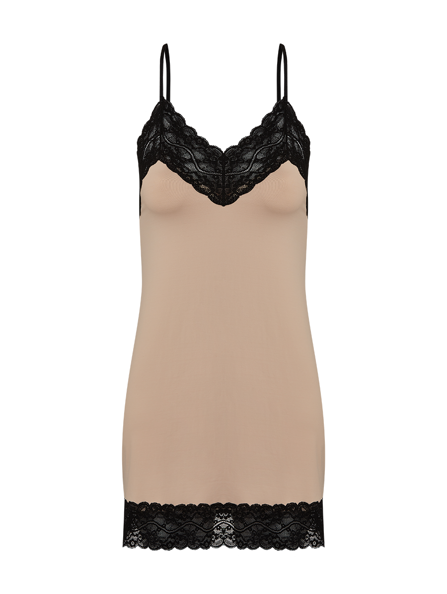 Microfiber nightgown with lace combination