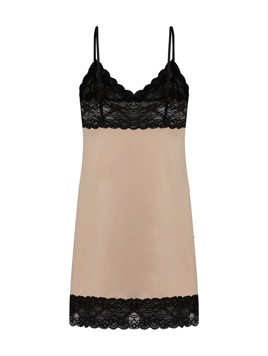 Microfiber nightgown with lace combination