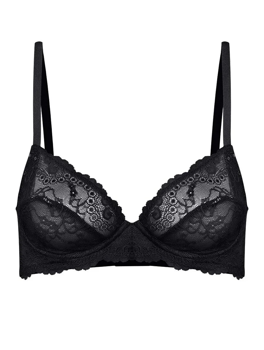 Lace bra with underwire and no padding