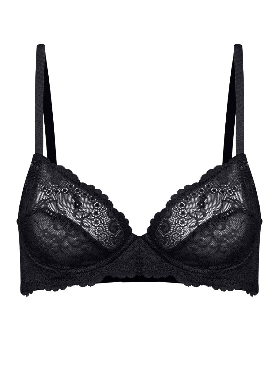 Lace bra with underwire and no padding