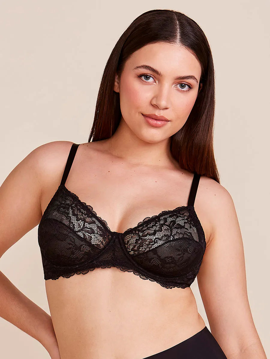 Lace bra with underwire and no padding