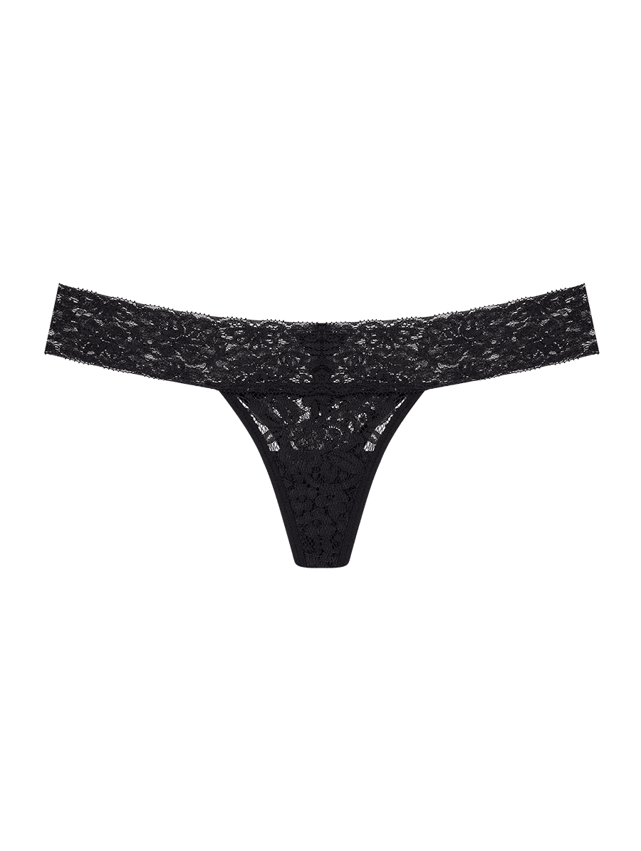 Elastic lace thong panties