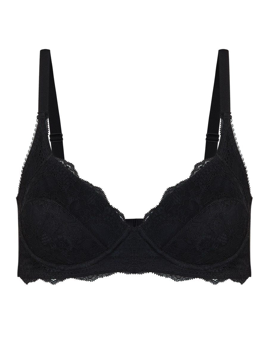 High support lace bra with underwire