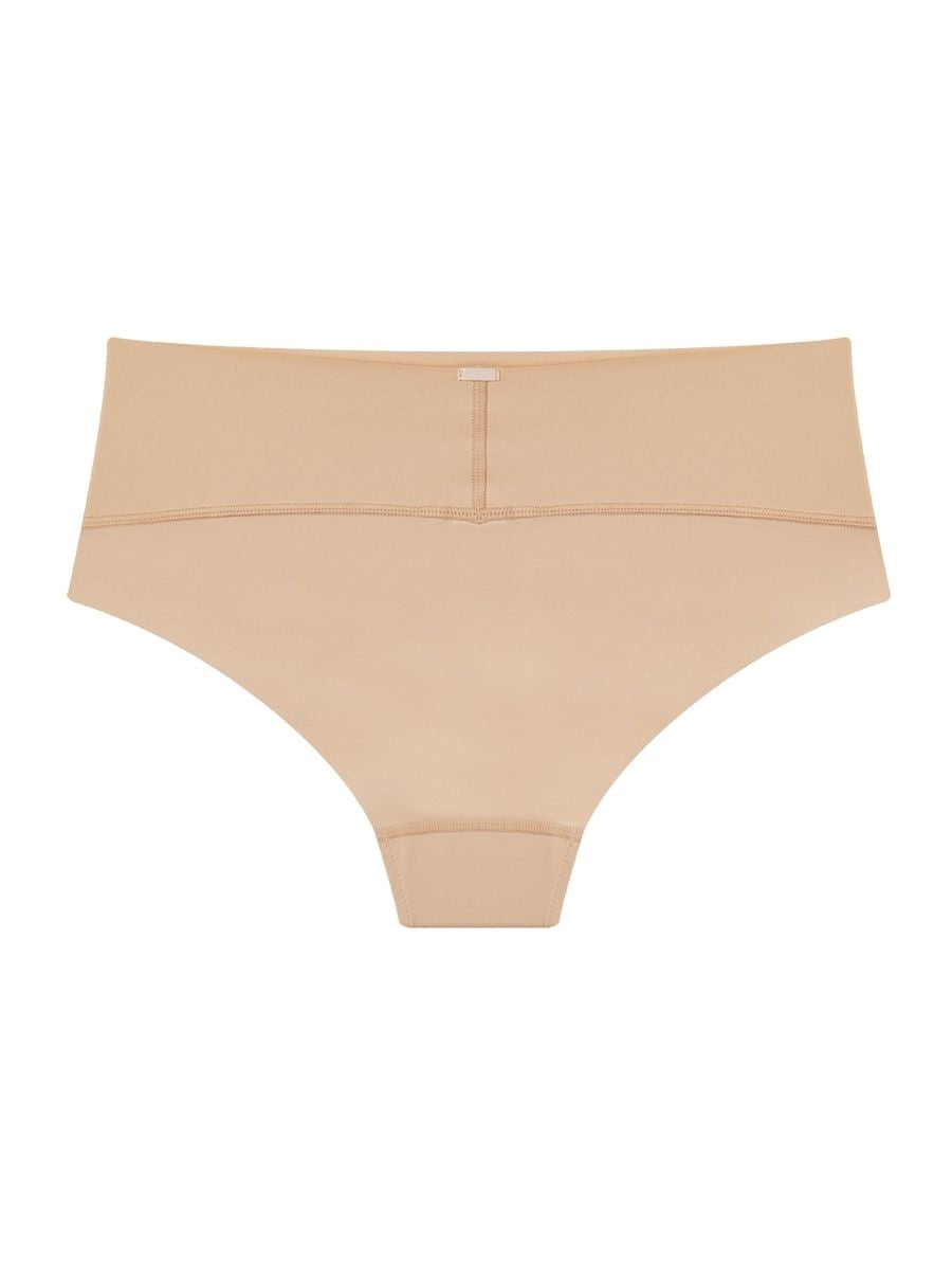 High-waisted, seamless, shaping microfiber panties