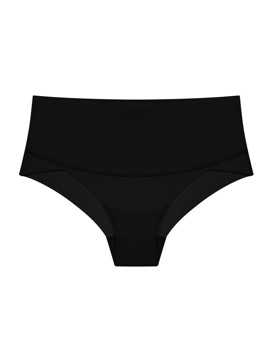 High-waisted, seamless, shaping microfiber panties