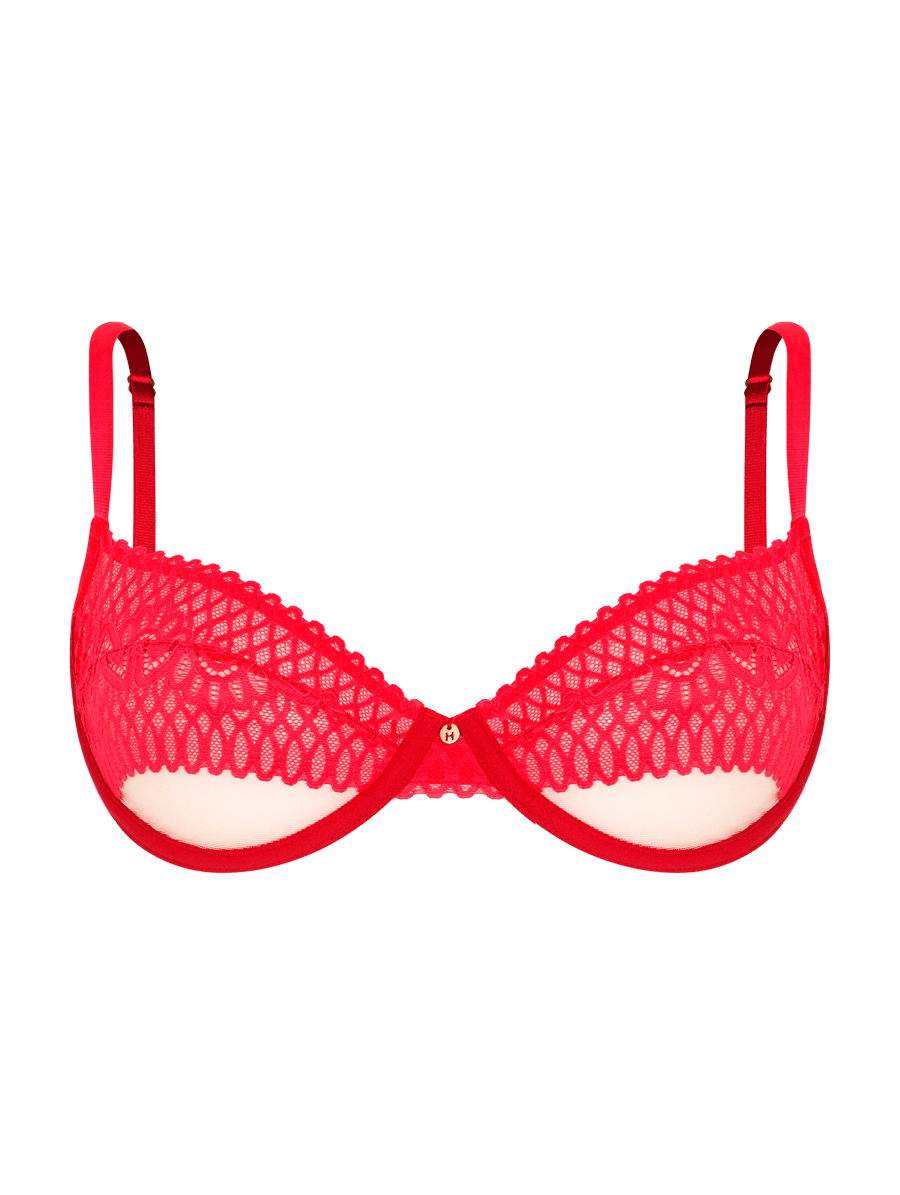 Lace bra with underwire and no padding