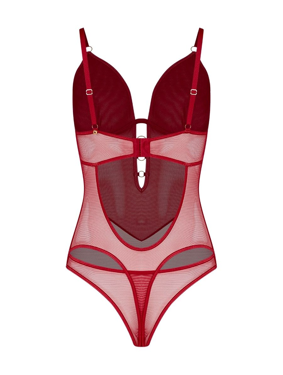 Tulle bodysuit with rings