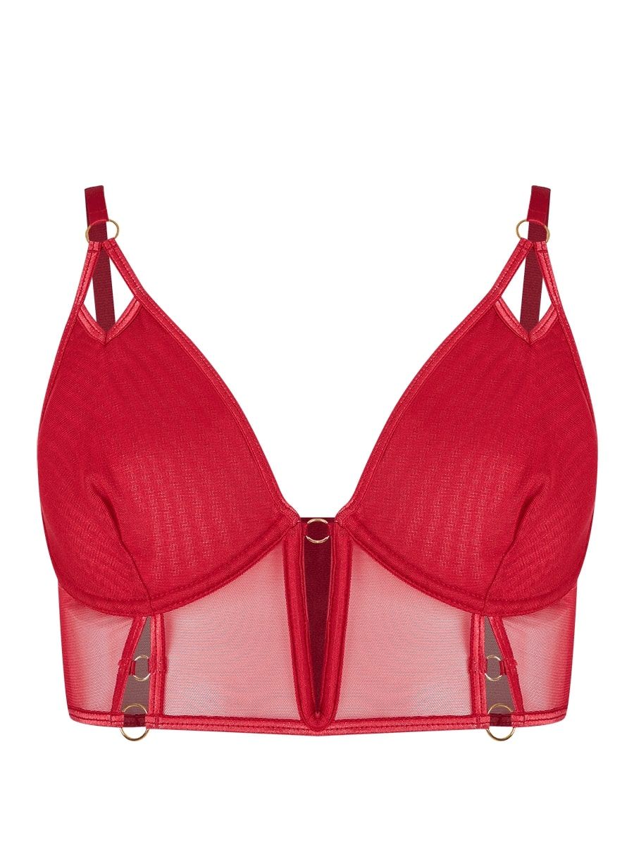 Tulle corset mini bra with underwire and no padding